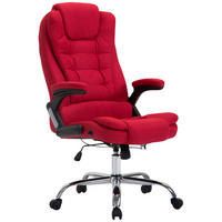 CHEFSESSEL Stoff Rot - Chromfarben/Rot, Textil/Metall (69.5/113/78cm) - CLP