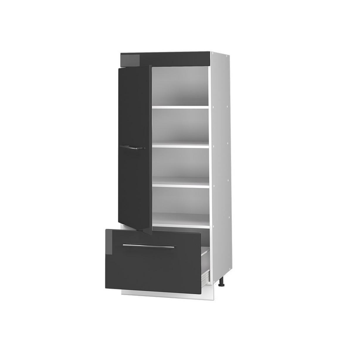 KÖKSSKAFFERI Fame-Line, Antracit högblank/Vit, 60 cm - Vit/Svart högglans, Träbaserade material (60/153.6/58.1cm) - Vicco