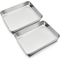 BACKBLECH 2er Set Edelstahl 23.8 x 18 x 5 cm - Silberfarben, Metall (17/5/23cm)