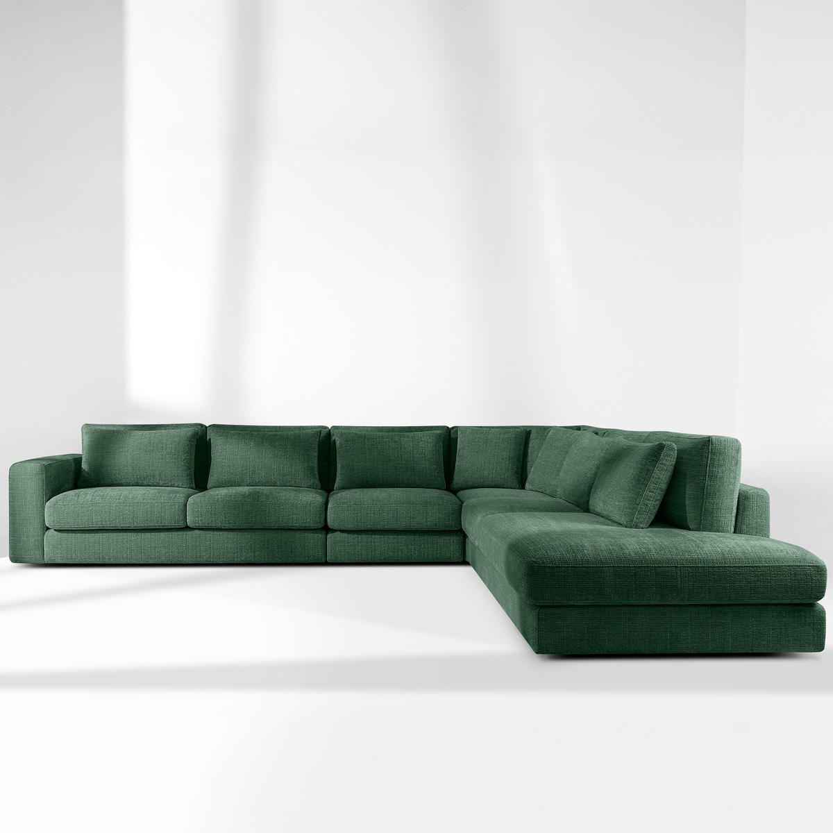 ECKSOFA XL rechts VERUS - Grün, Holz/Holzwerkstoff (377/328cm) - KONSIMO®