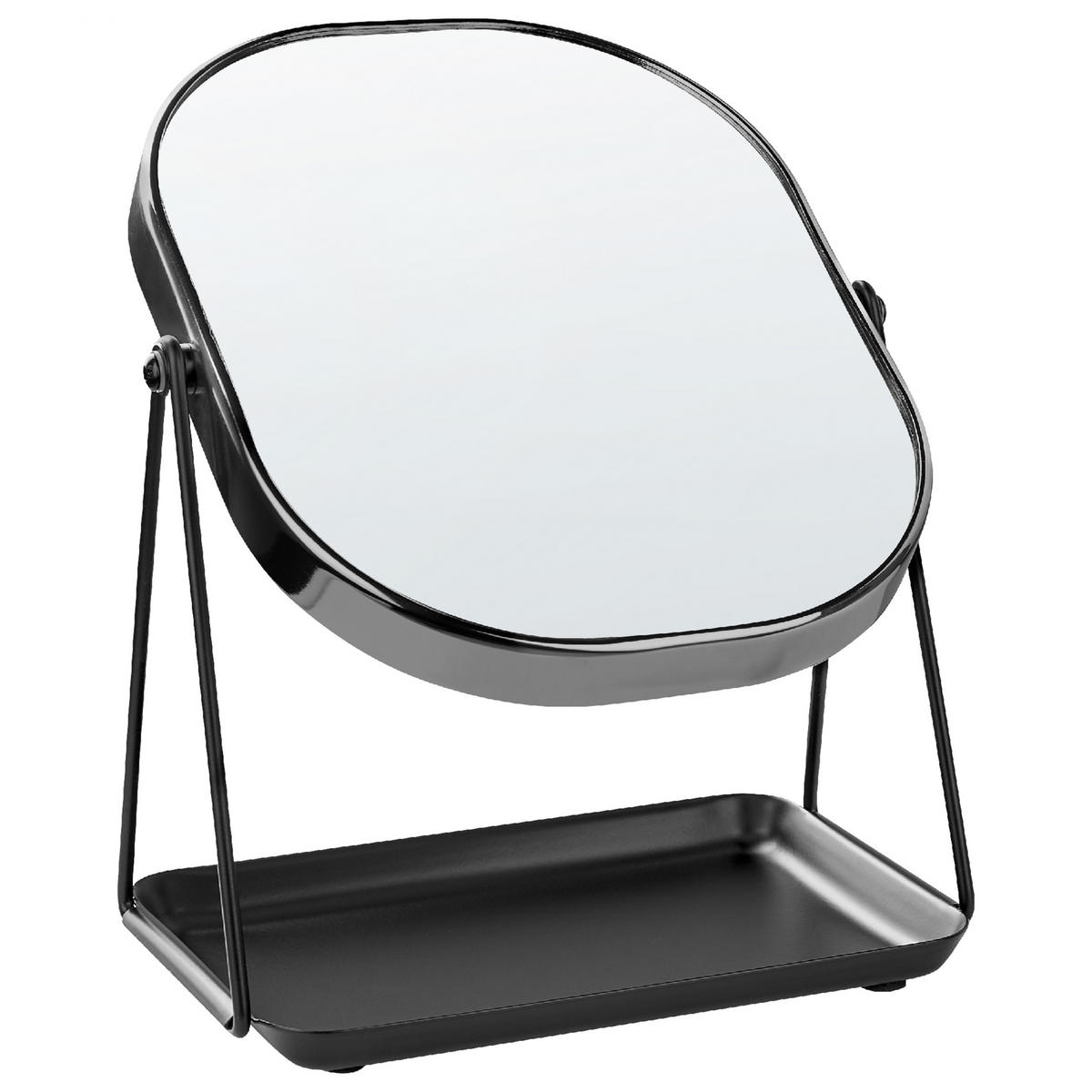 KOSMETIKSPIEGEL 20/22 cm Schwarz Correze - Schwarz, Metall (31/15/24cm) - Beliani