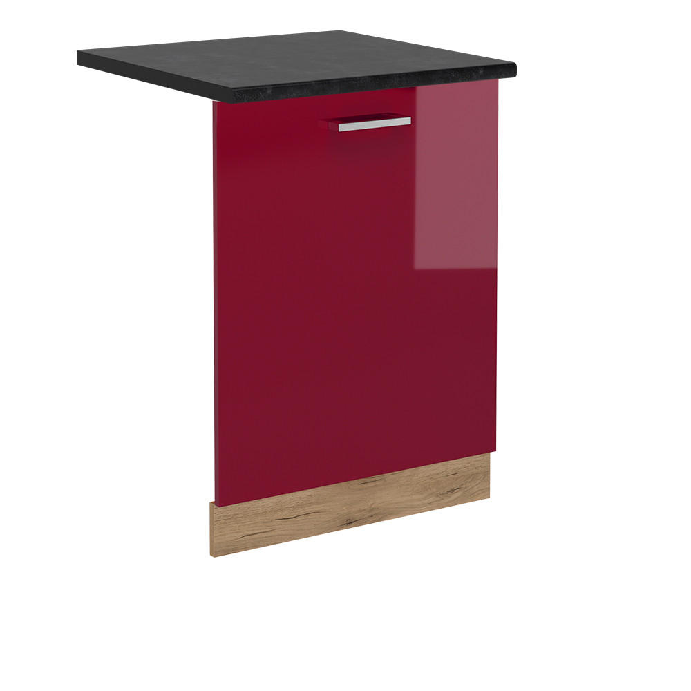 GESCHIRRSPÜLBLENDE R-Line Rot Hochglanz 60 cm , AP Anthrazit - Honigeiche/Bordeaux, Holzwerkstoff (60/81.8/1.6cm) - Vicco