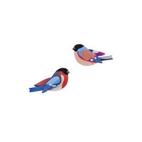 WANDDEKO Gimpel 4/7 cm - Multicolor, Wellpappe (4/7/15cm) - KUNSTLOFT