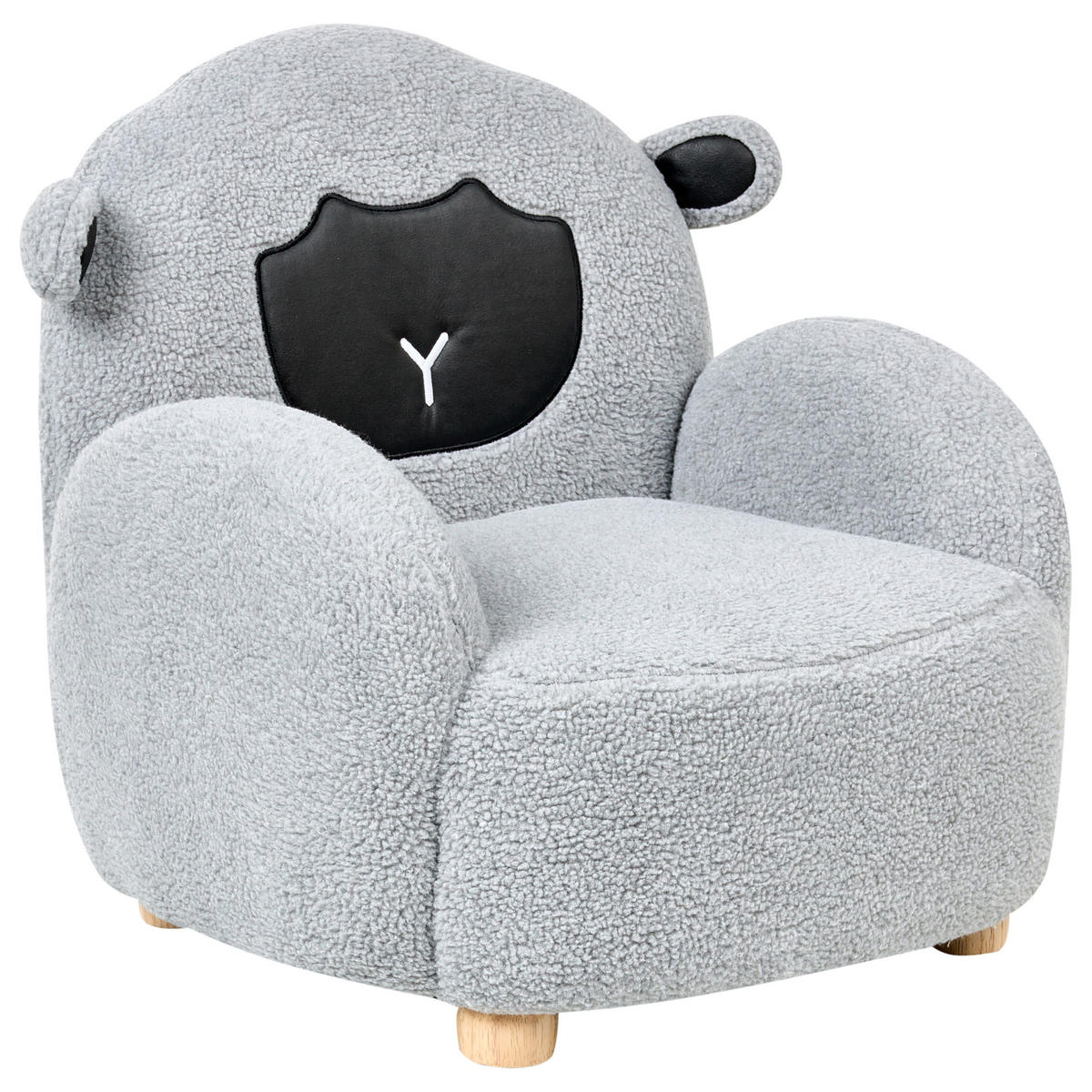 KINDERSESSEL Grau Ula - Braun/Grau, Textil (54/55/55cm) - Beliani