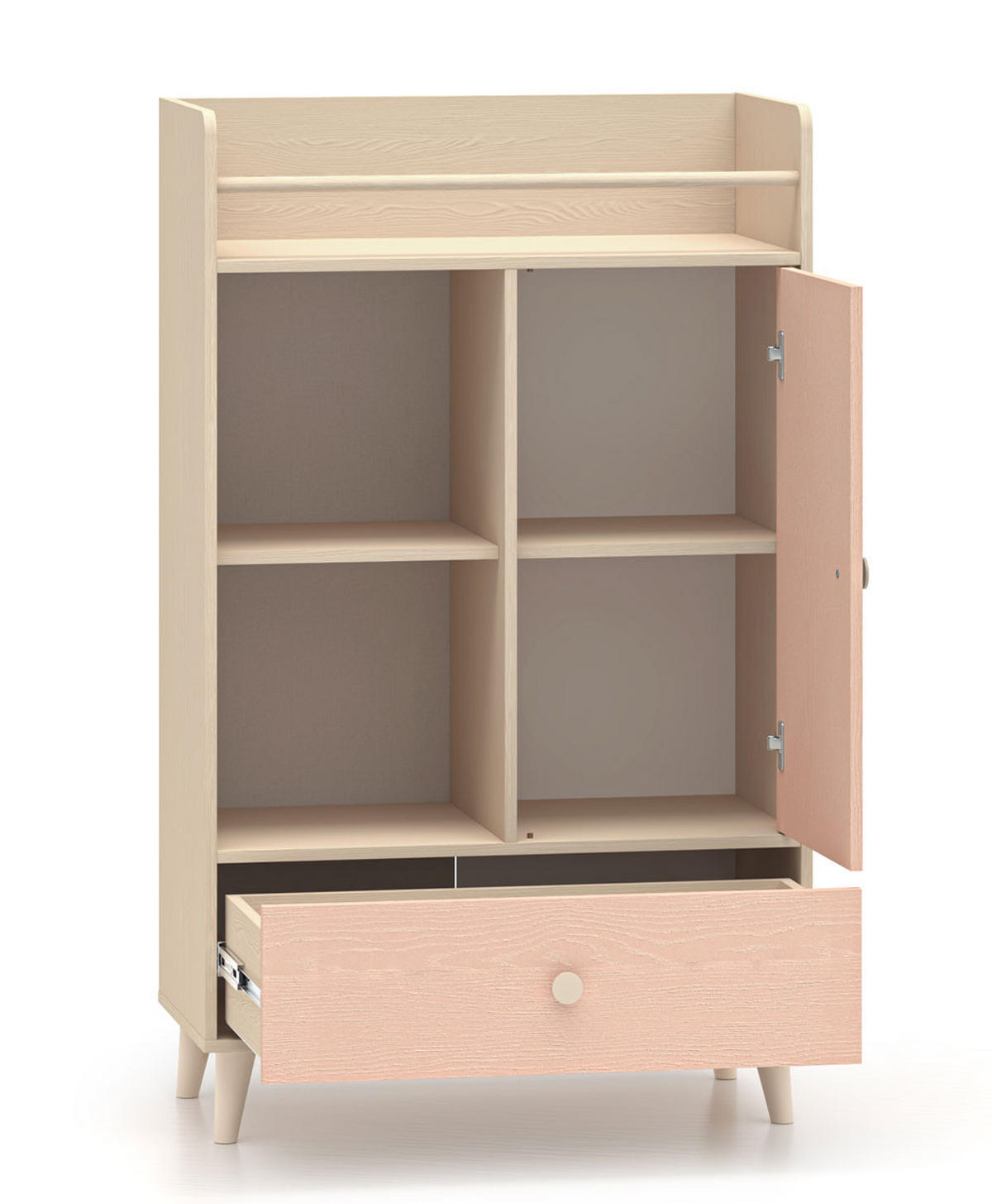 KOMMODE Mevel Wüstensand / Millennial Pink 80 / 40 / 132cm - Pink, Holz/Holzwerkstoff (80/132/40cm) - Feldmann-Wohnen