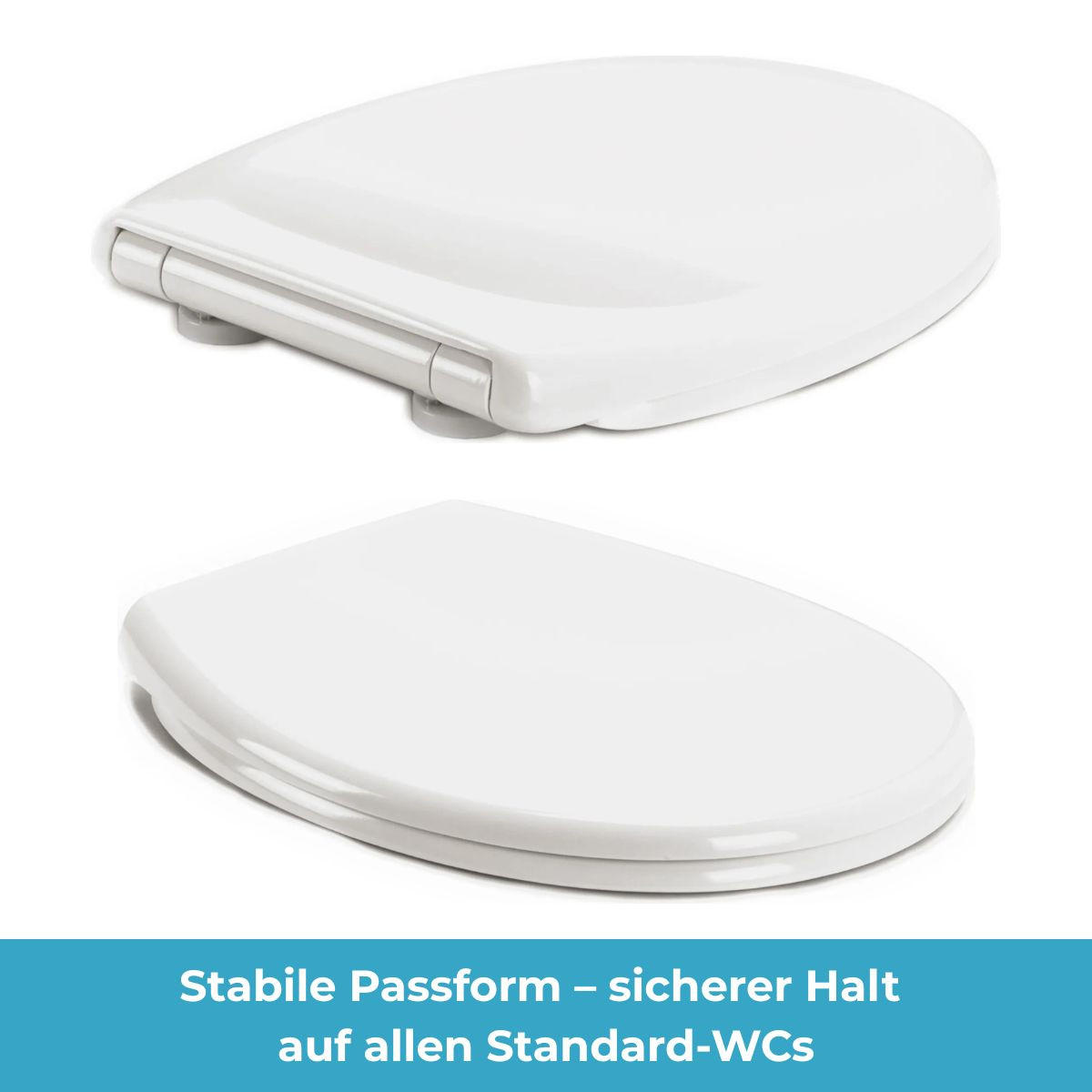 WC-SITZ Duroplast mit Absenkautomatik & Easy-Fix Clip-System - Weiß, Kunststoff (37/3/44cm) - eVendix