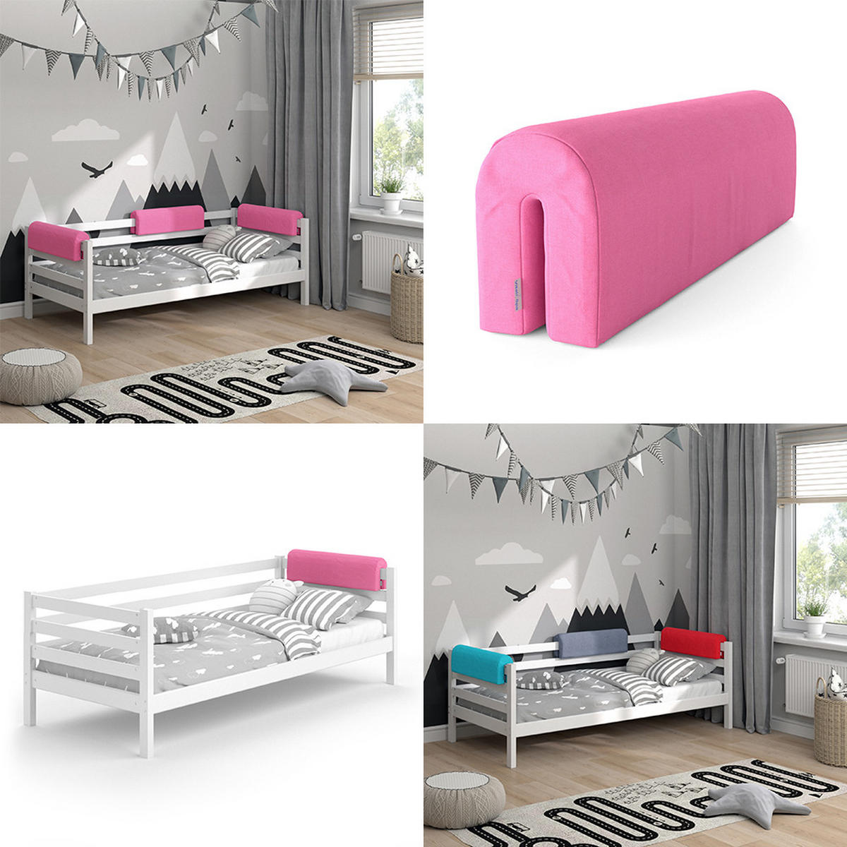BETTUMRANDUNG Rosa 70 x 20 cm - Pink, Textil (70/20/14cm) - VitaliSpa