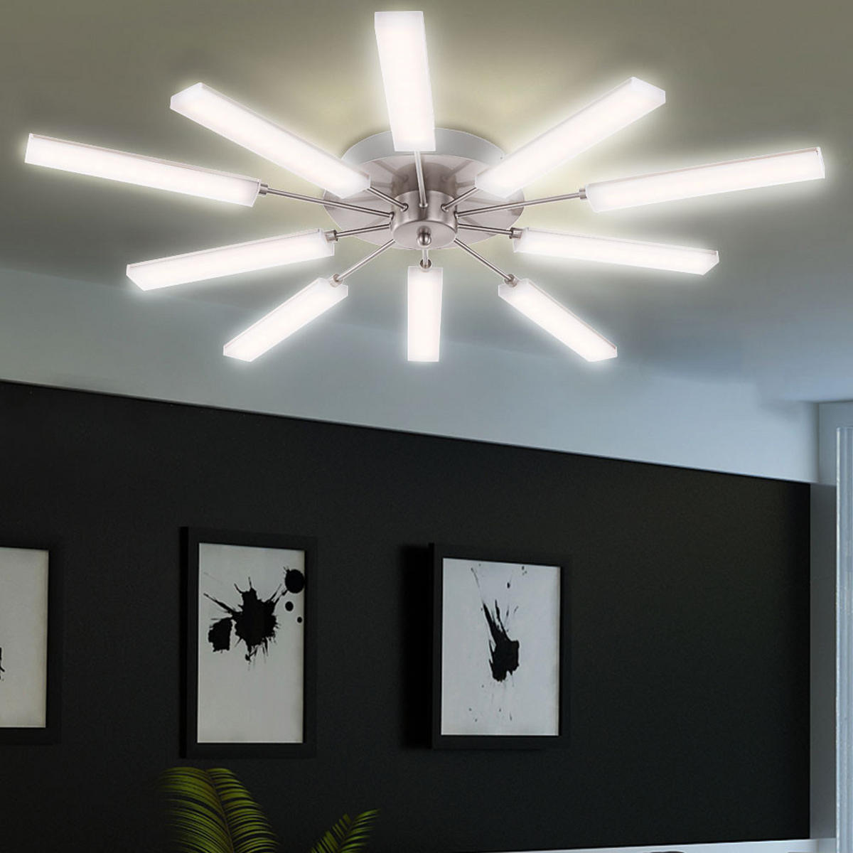 LED DECKENLEUCHTE VARAZZE Silber Metall - Silberfarben, Metall (80/80/9cm) - Globo Lighting