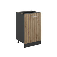 SPODNÍ SKŘÍŇKA KUCHYŇSKÉ LINKY R-Line, Řemeslný dub/Antracit, 50 cm bez pracovní desky - antracitová/dub artisan, kompozitní dřevo (50/81.6/46cm) - Vicco