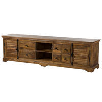 TV-BOARD Mango 220x45x60 dunkelbraun geölt RODEZ #150 - Dunkelbraun, Holz (220/60/45cm) - Massivmoebel24