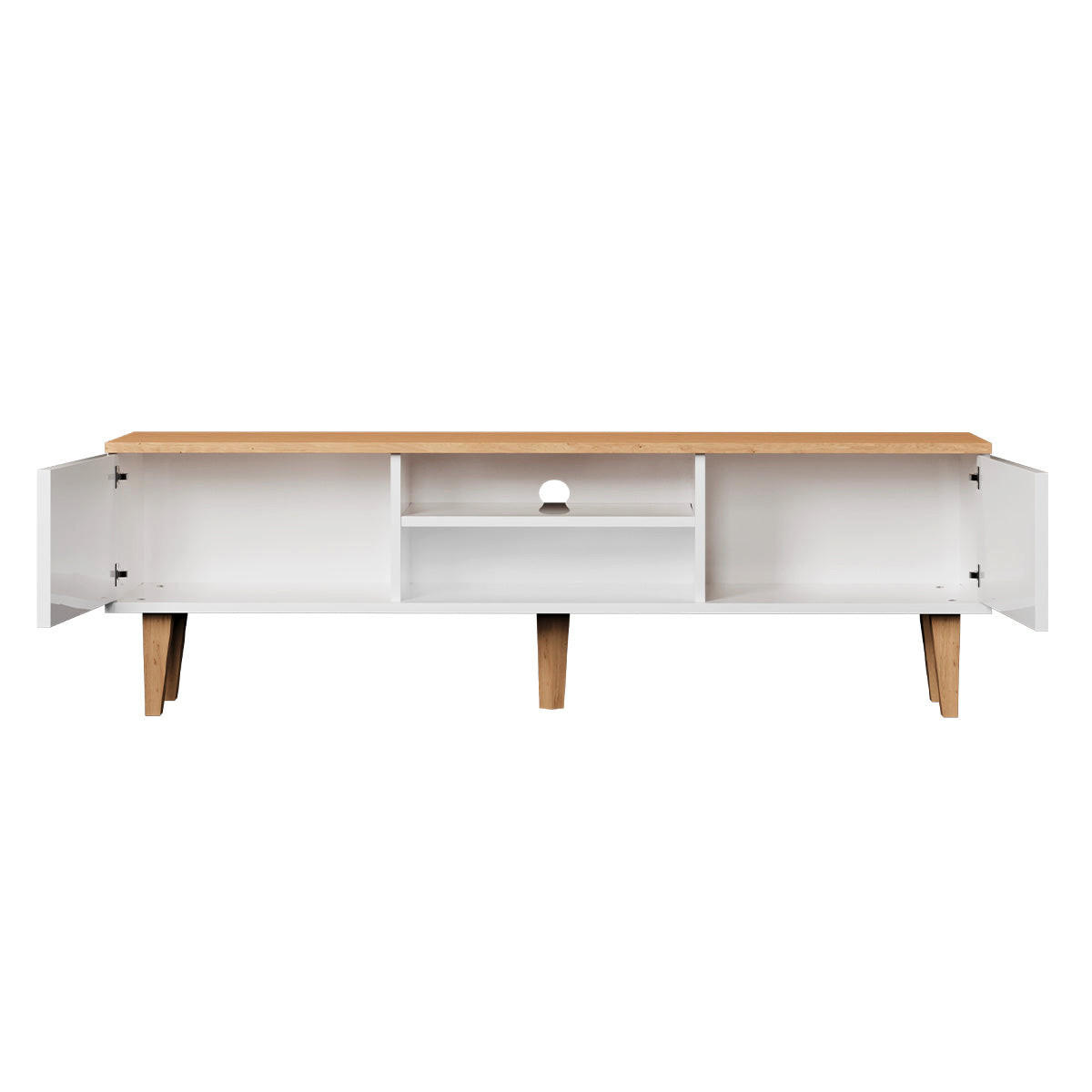 TV STOLEK Denver Bílá - bílá, kompozitní dřevo (160/47/35cm) - Petits-meubles