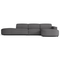 ECKSOFA Sallmo L-Form, 3-Sitzer, rechts 358 cm - Dunkelgrau/Schwarz, Kunststoff/Textil (358/166cm) - Selsey