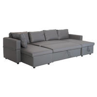 SOFA SCOTT Grau 4 Plätze - Dunkelgrau, Kunststoff (146/294cm) - Happy Garden