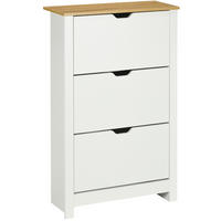 SCHUHSCHRANK mit 3 Klappen 72/26/112 cm in Weiß, platzsparend - Weiß, Holzwerkstoff (72/112/26cm) - BEAOK