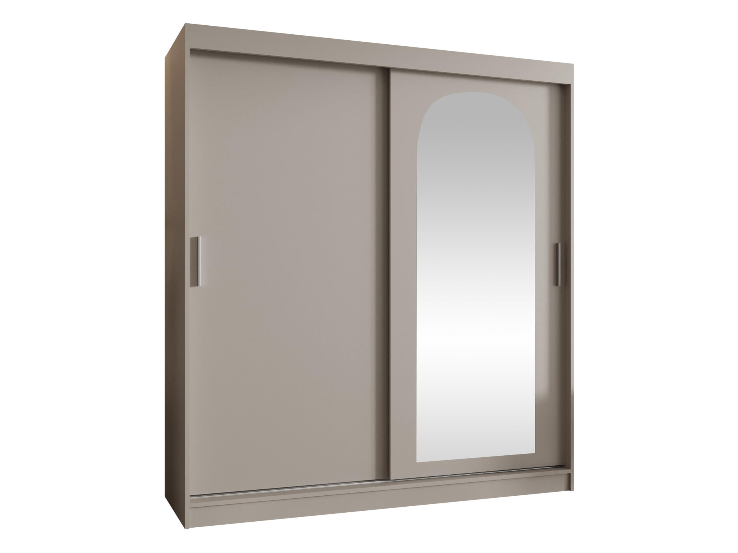 SCHWEBETÜRENSCHRANK Selfie 180 cm - Kaschmir/Silberfarben, Holzwerkstoff/Kunststoff (180/200/62cm) - MIRJAN24