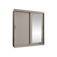 SCHWEBETÜRENSCHRANK Selfie 180 cm mit Schubladen - Kaschmir/Silberfarben, Holzwerkstoff/Kunststoff (180/200/62cm) - MIRJAN24