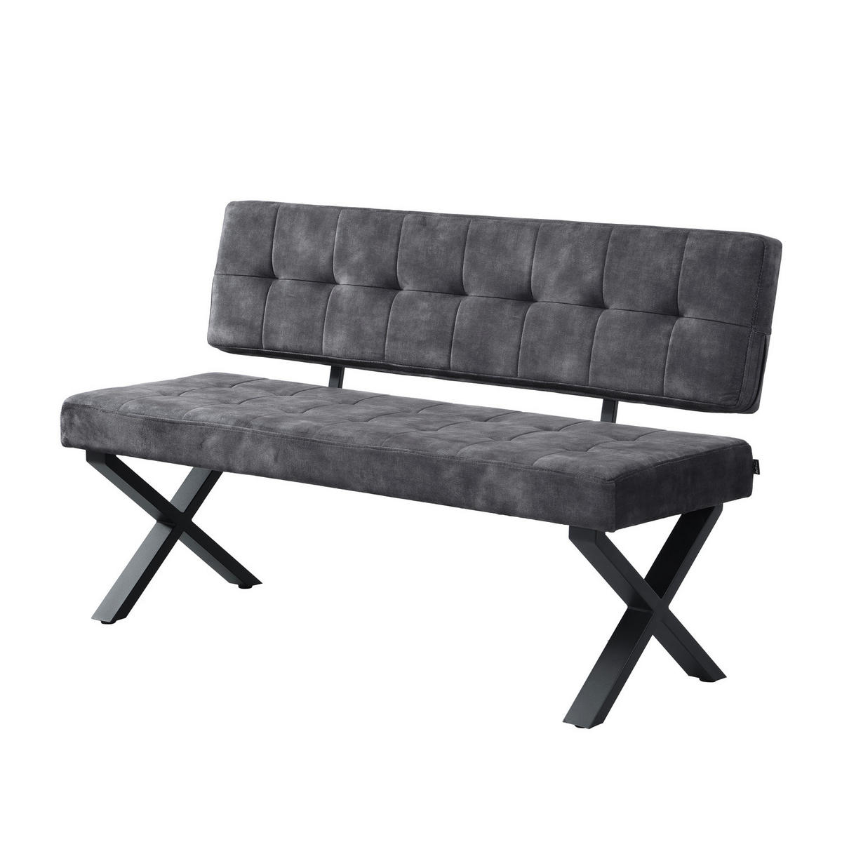 SITZBANK KAREN - Anthrazit, Metall (140/48/56cm) - B&D Home