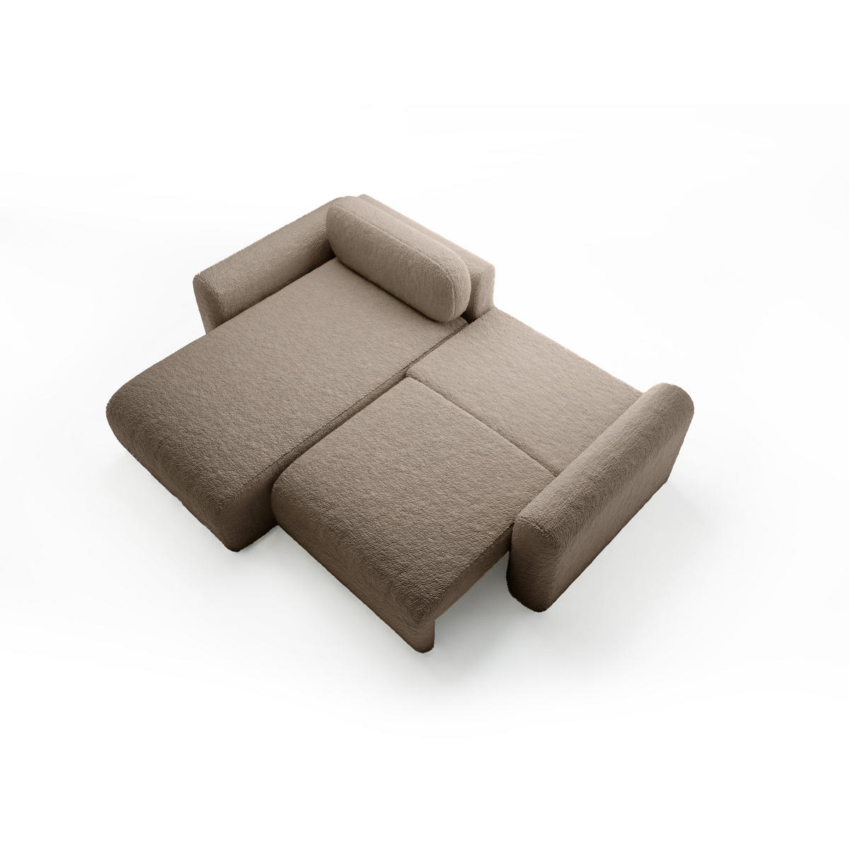 ECKSOFA mit Schlaffunktion Thekla Mini, Brown - Braun, Textil (246/100cm) - Fedve