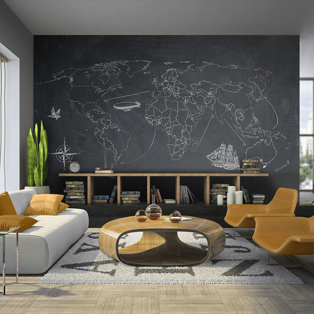 VLIESTAPETE Grau 350/270 cm - Schwarz/Grau, Textil (350/1cm) - KUNSTLOFT