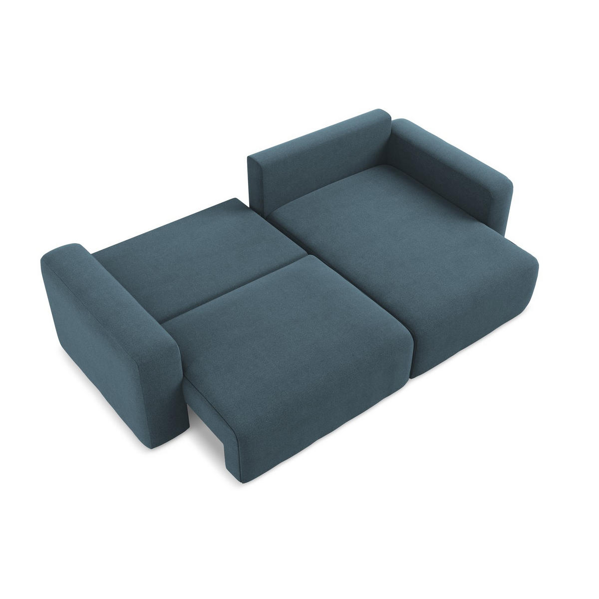 ECKSOFA mit Schlaffunktion rechts Strukturstoff Stoff Blau - Blau/Pink, Kunststoff/Textil (244/149cm) - LaMiaSofa