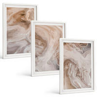 BILDER SET 3er Set - 40x60 cm Weißer Rahmen - abstrakte Marmortexturen - Weiß, Kunststoff (40/60cm) - TULUP