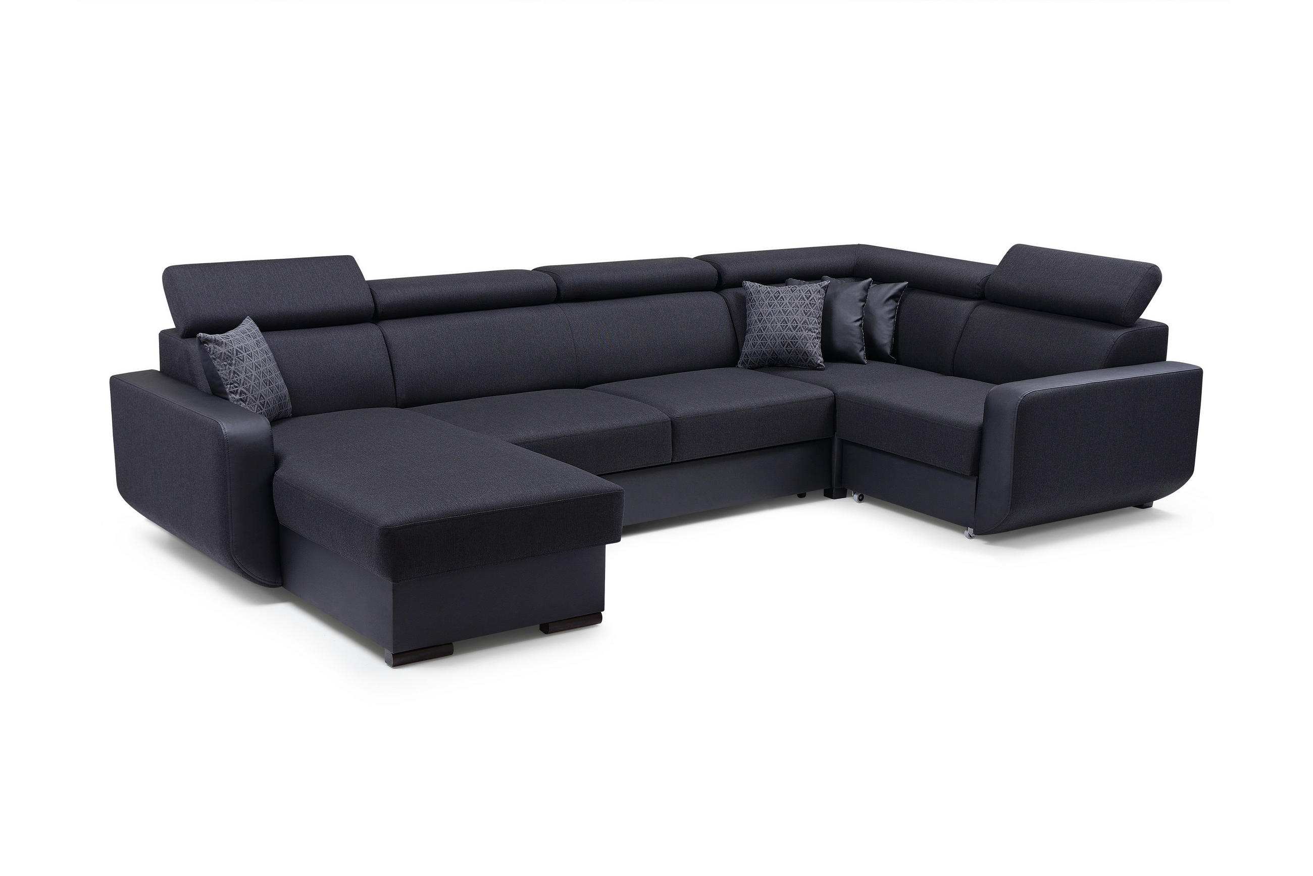 Masseno Wohnlandschaft Schwarz 337x97x184 cm