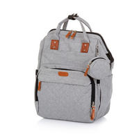 WICKELTASCHE CHRAB024 hellgrau Rucksack, Schnullertasche, Thermo-Innentaschen, Kinderwagenbefestigung - Grau, Textil (35/44/20cm) - Chipolino