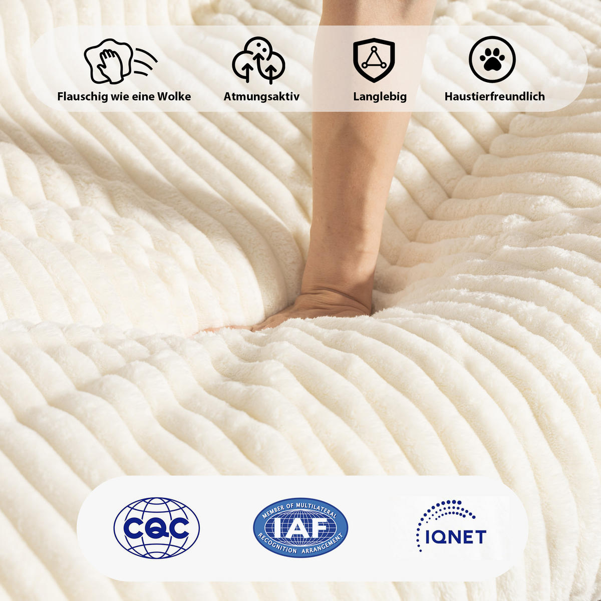 SITZSACK Cord Weiß mit Rückenlehne - Weiß, Holzwerkstoff/Textil (100/76/120cm) - WISHDOR