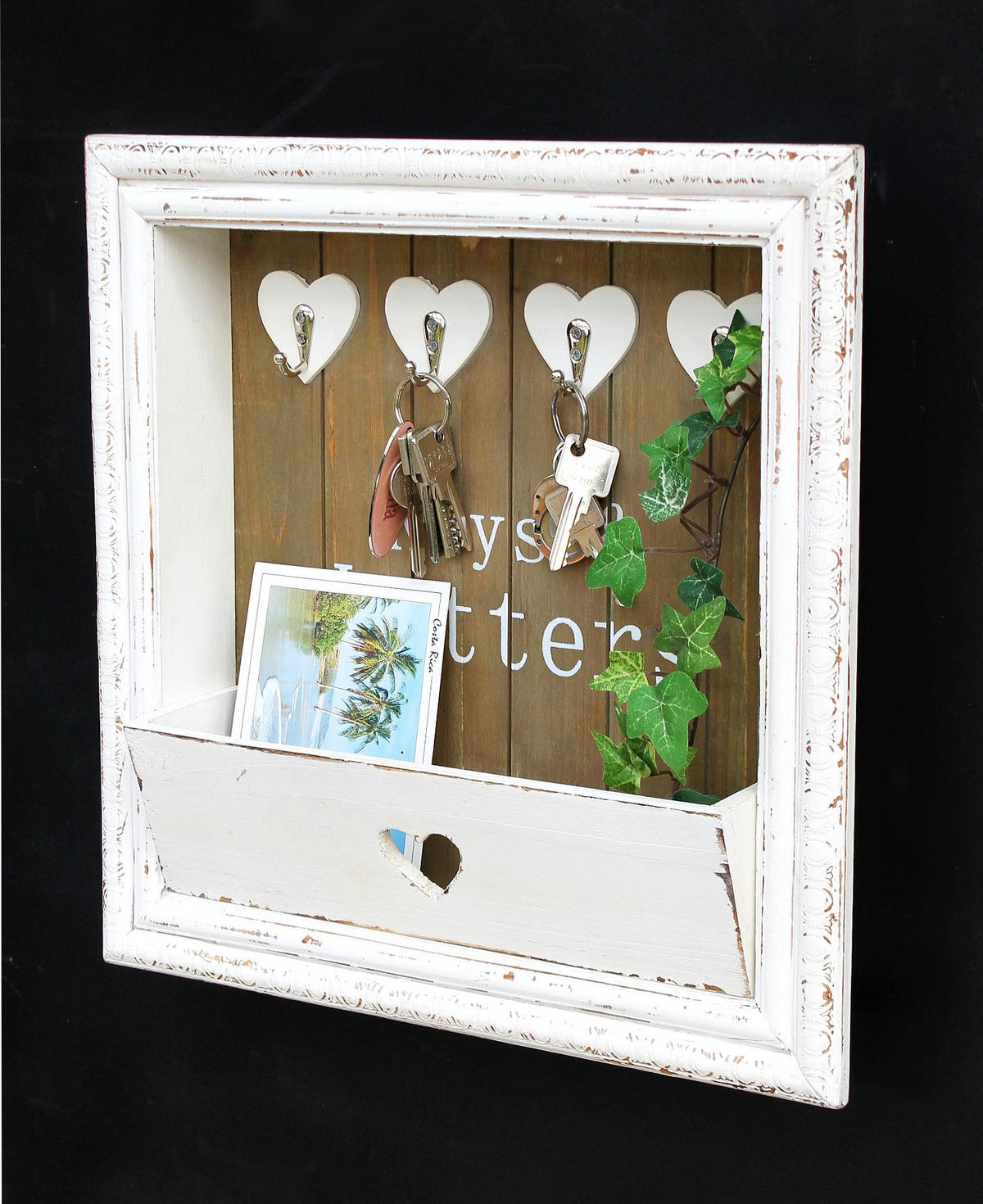 WANDORGANIZER mit Ablage Holz Weiß 40/8/40 cm - Weiß, Holz (40/40/8cm) - DanDiBo