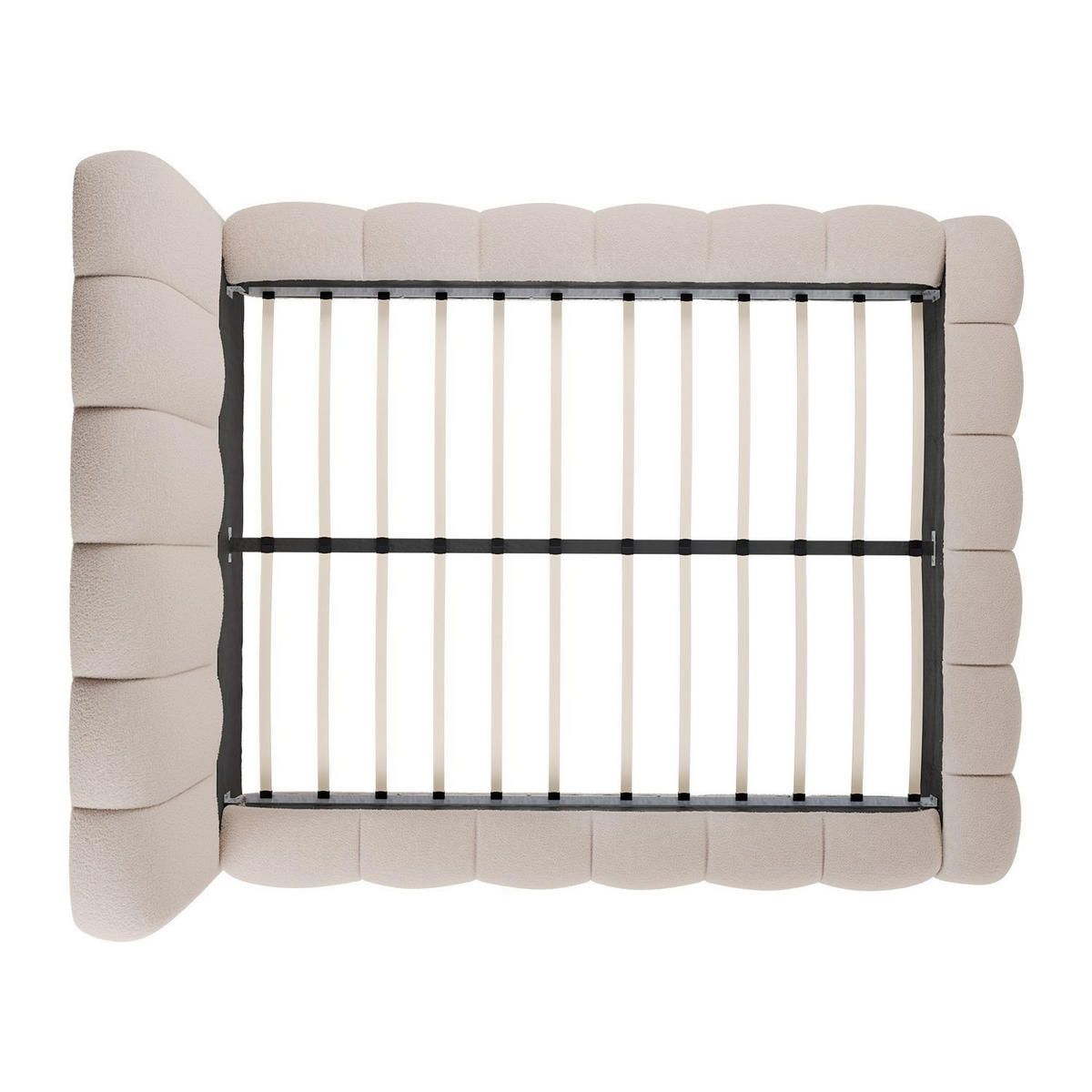 POLSTERBETT Catania 140/200 cm Beige Bouclé inkl Matratze - Beige, Textil (140/200cm) - Juskys