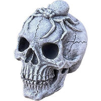 STEINFIGUR Gothic Schädel mit Spinne frostfest massiv - Grau, Stein (9/12/13cm) - stoneandstyle