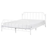 BETT mit Lattenrost 160/200 cm Weiß Mauressac - Weiß, Metall (160/200cm) - Beliani