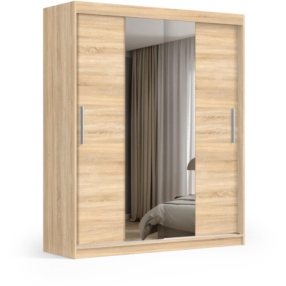 SCHWEBETÜRENSCHRANK Katrina eiche Sonoma 200/215,5/59 cm 2-türig - Sonoma Eiche, Holzwerkstoff (200/215.5/59cm) - Beautysofa