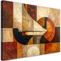 BILD auf Leinwand, Geometrische Abstraktion in warmen Braun- und Ockertönen - Braun, Textil (45/30cm) - Feeby