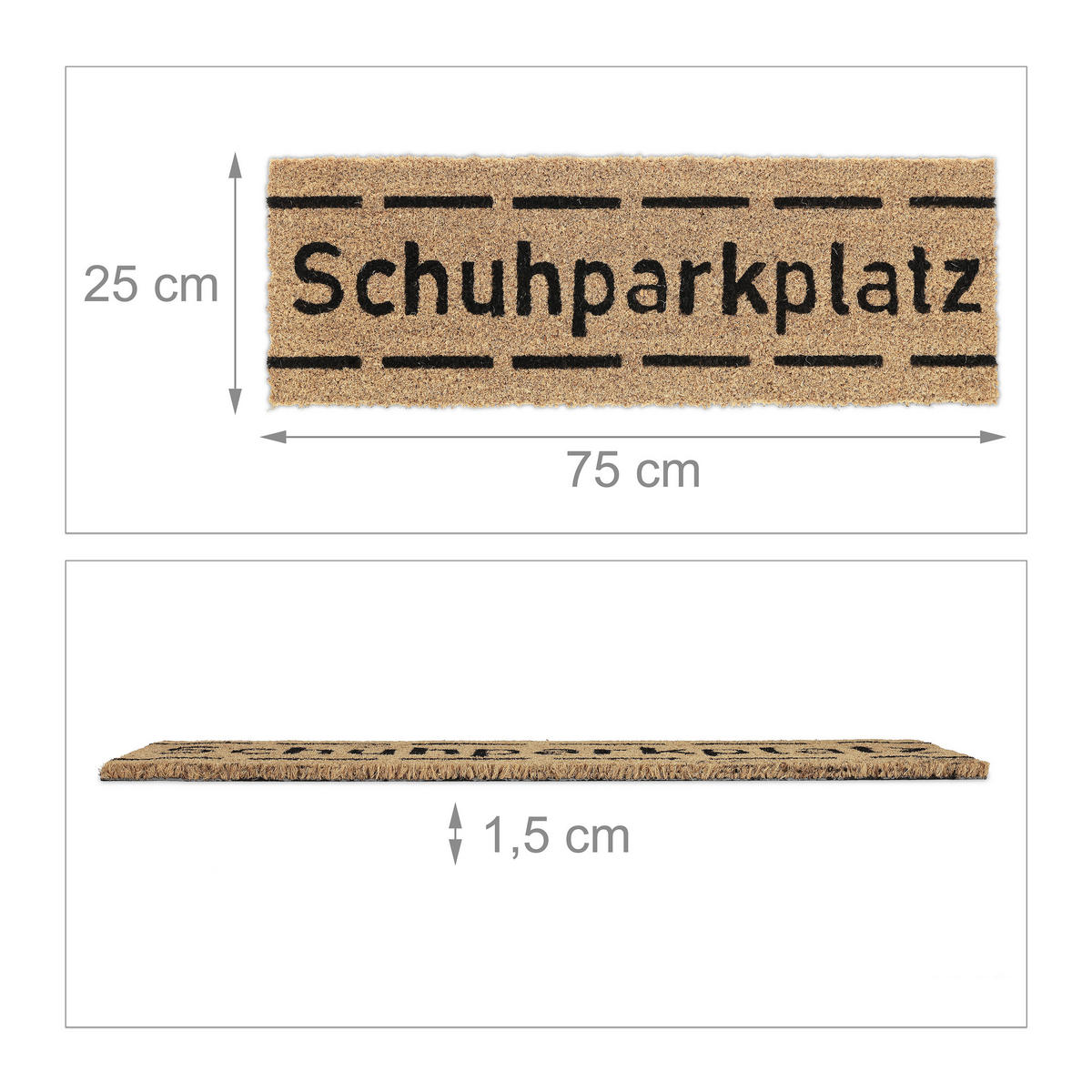FUSSMATTE - Hellbraun, Kunststoff/Textil (75/25cm) - Relaxdays