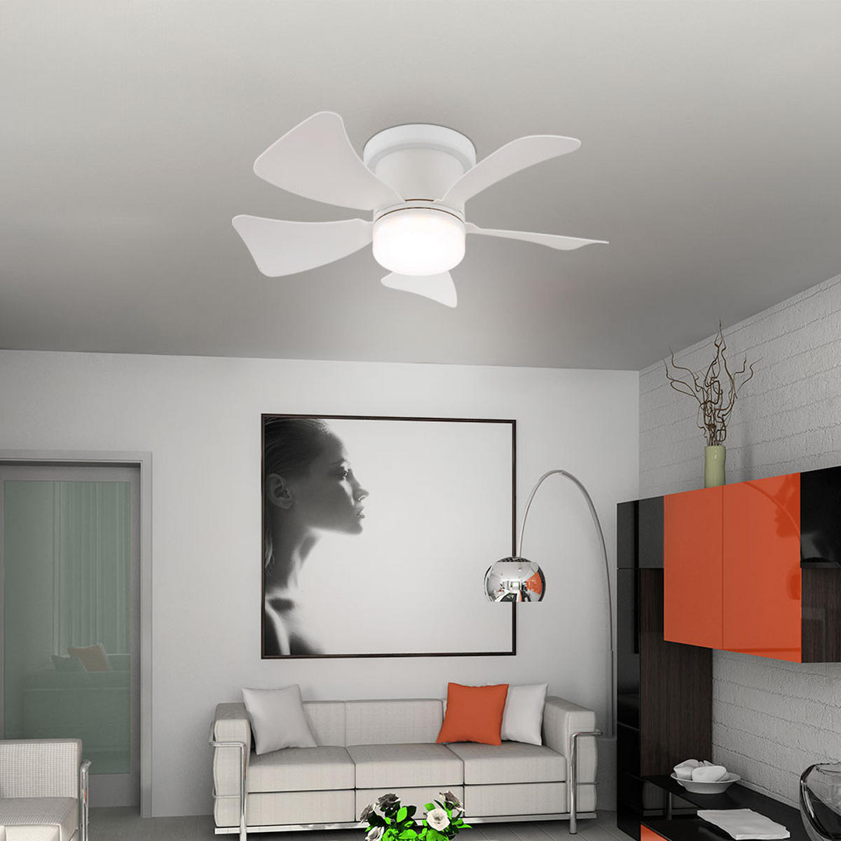 LED DECKENLEUCHTE HINES Weiß Kunststoff - Weiß, Metall (40.6/40.6/12.6cm) - Globo Lighting