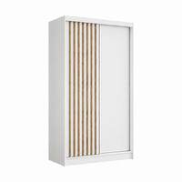 KLEIDERSCHRANK Lumil 120 cm Weiß Griffe silber - Weiß, Holzwerkstoff (120/216/61cm) - KS Home Concept