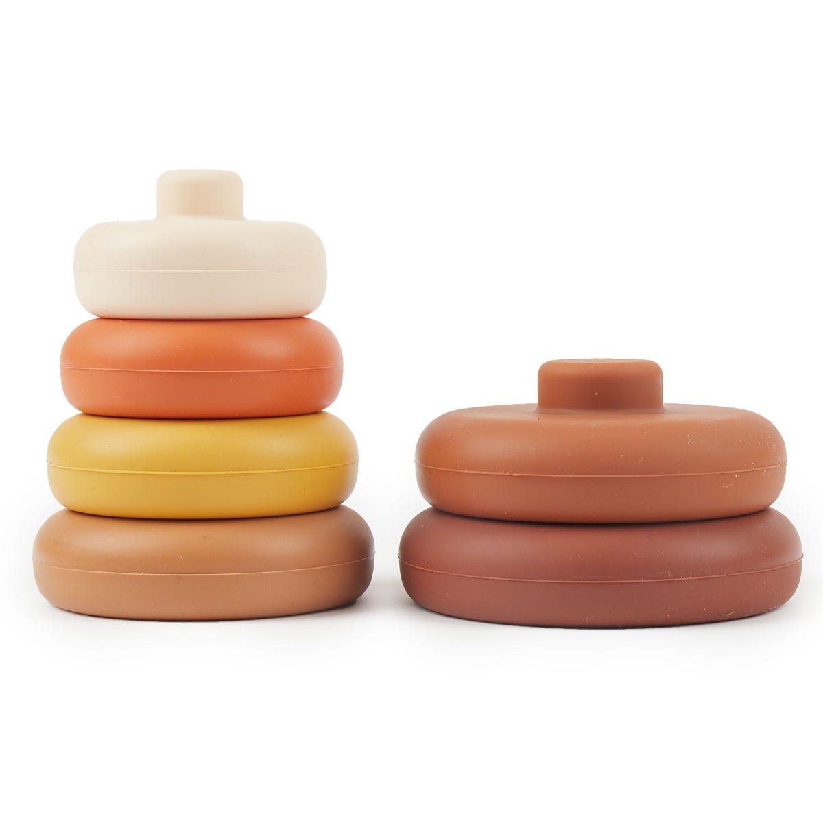 STAPELTURM Silikon Baby Chocolate Bliss - Multicolor, Kunststoff (80/80cm) - Bieco Spielwaren