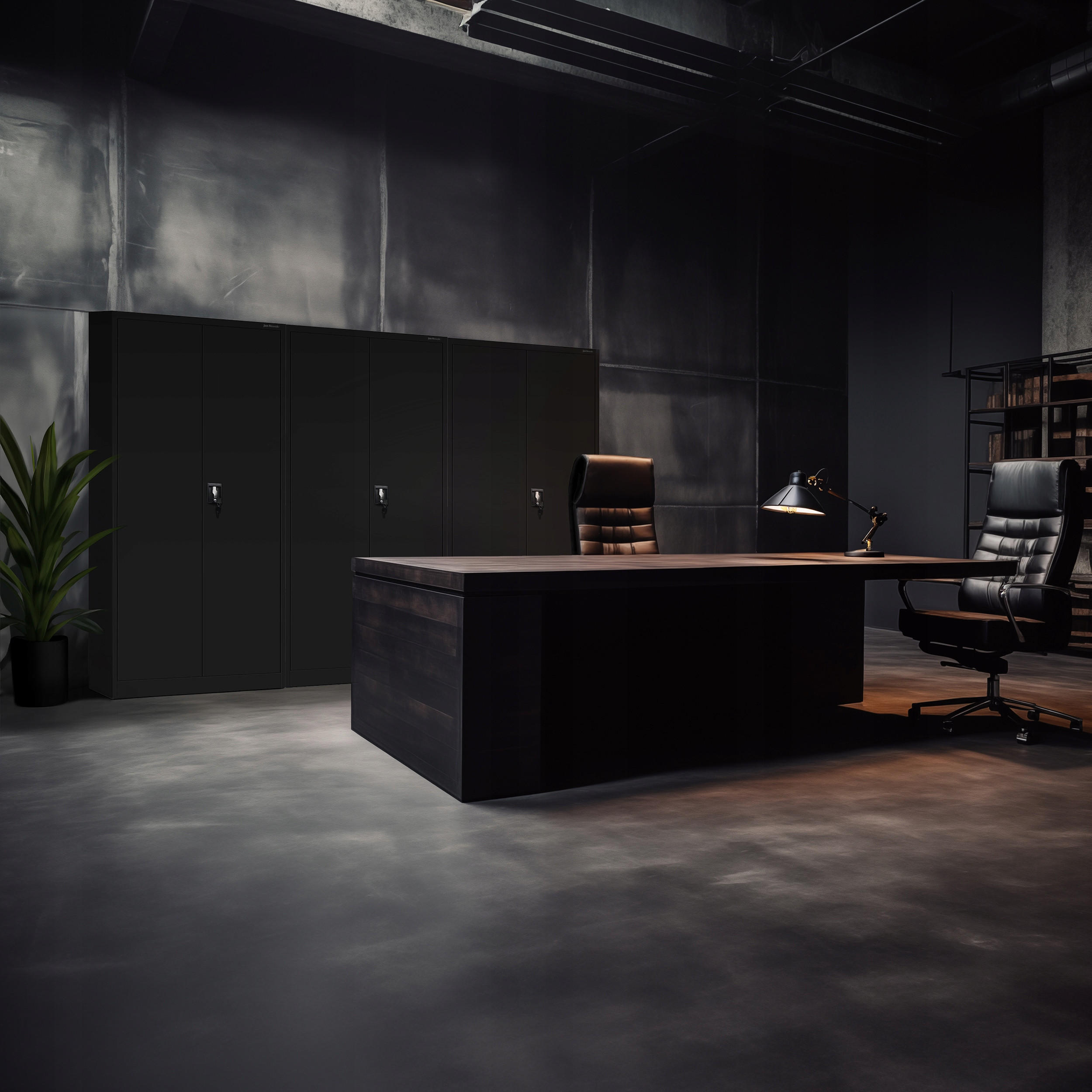 AKTENSCHRANK JAN H - Schwarz, Metall (90/195/40cm) - Jan Nowak