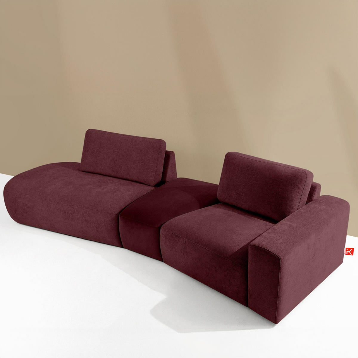 4-SITZER ECKSOFA ZUCCO Chenille links, Violett - Violett, Textil (350/84/105cm) - KONSIMO®