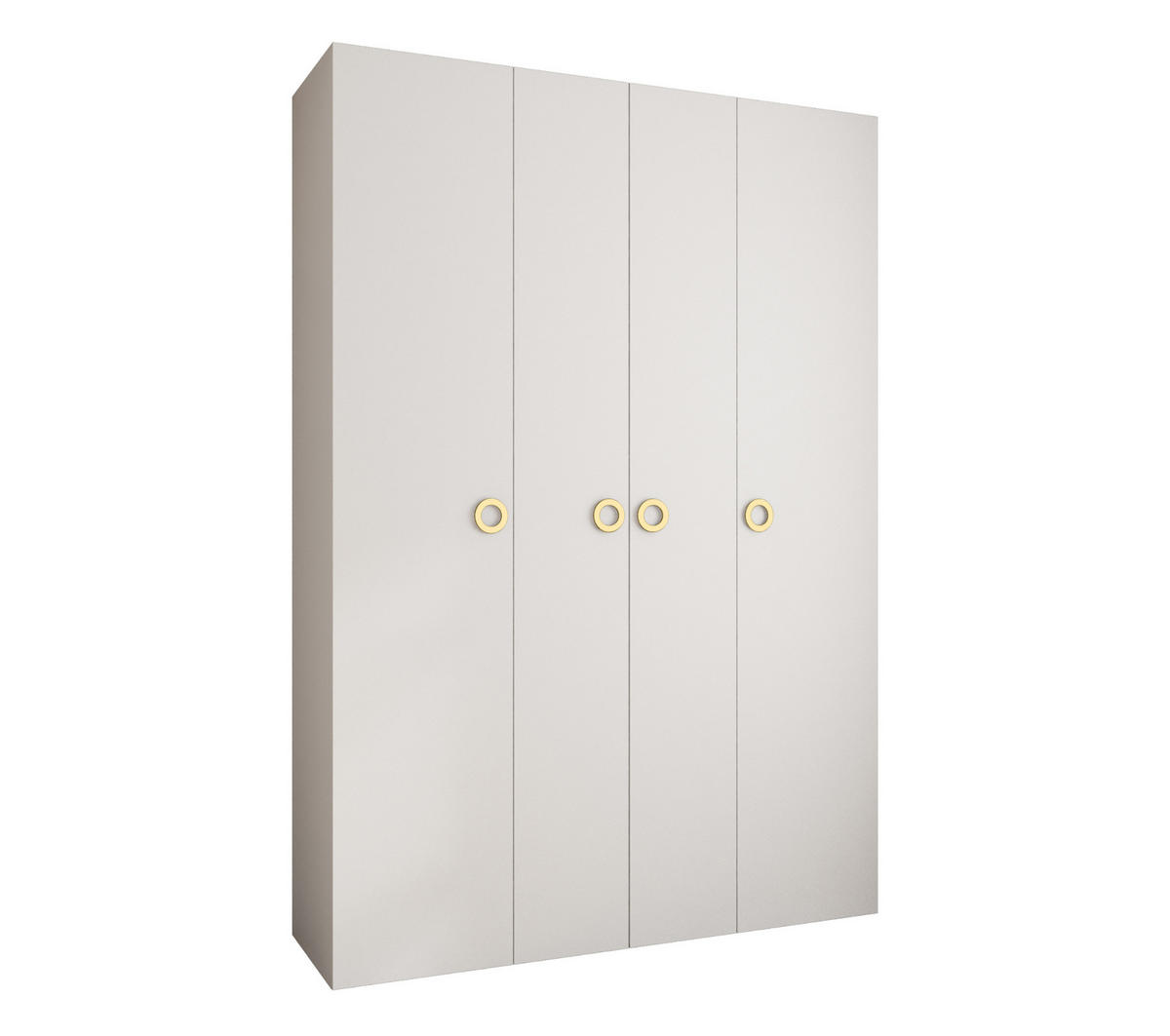 DREHTÜRENSCHRANK 245,5/170/50 4-türig - Goldfarben/Weiß, Holz/Metall (170/245.5/50cm) - Abiks Möbel