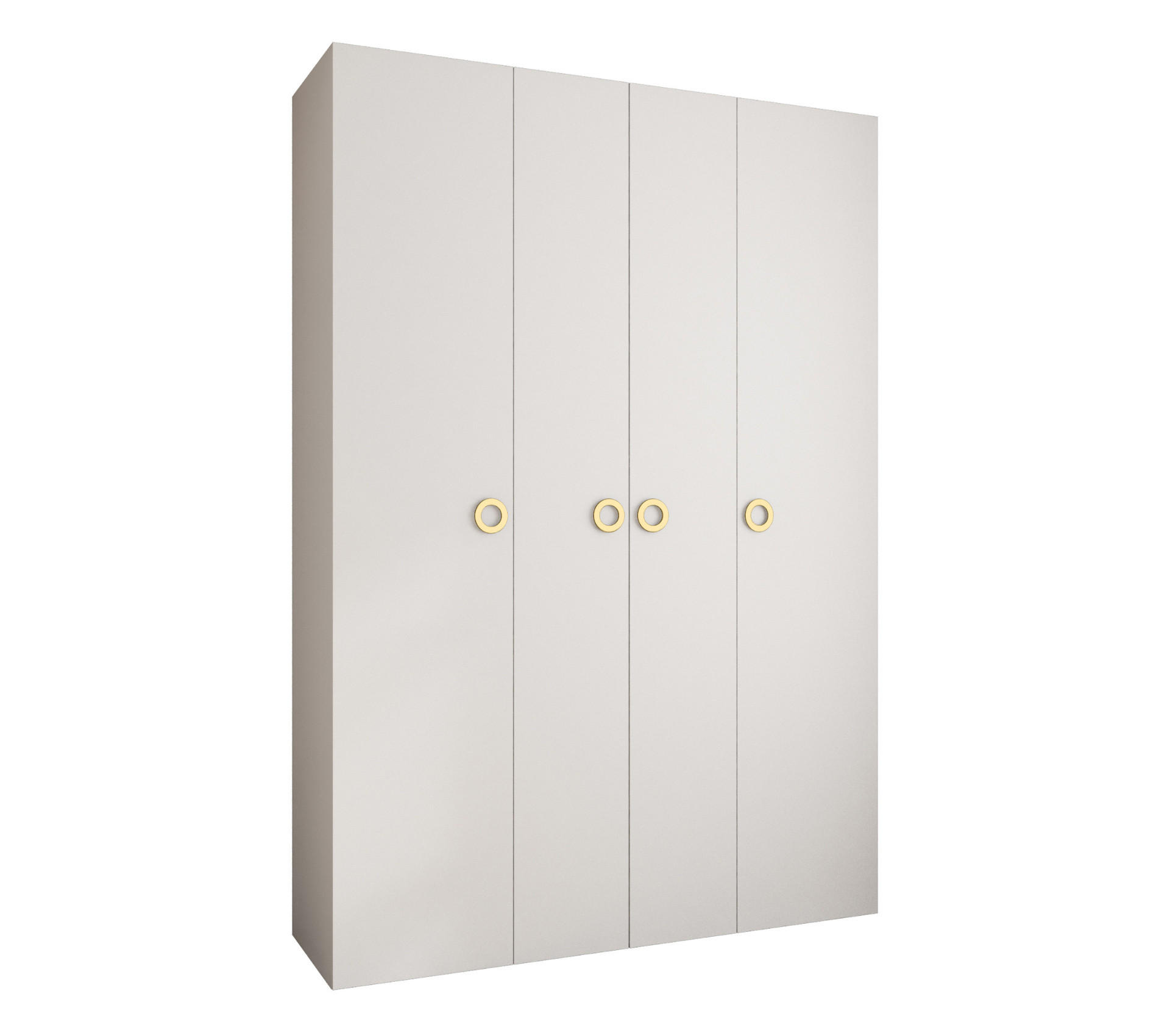 Abiks Möbel DREHTÜRENSCHRANK Weiß, Gold 170cm × 50cm × 246cm