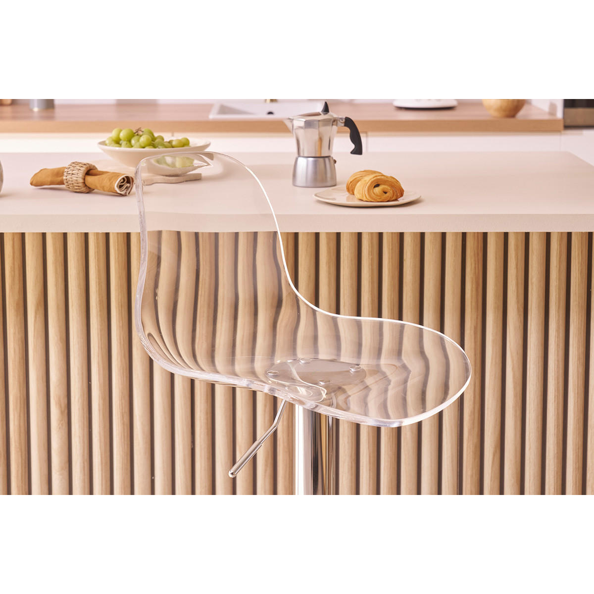 BARHOCKER Transparent 2er-Set GALILEO - Transparent, Kunststoff (45/105/38.5cm) - Miliboo