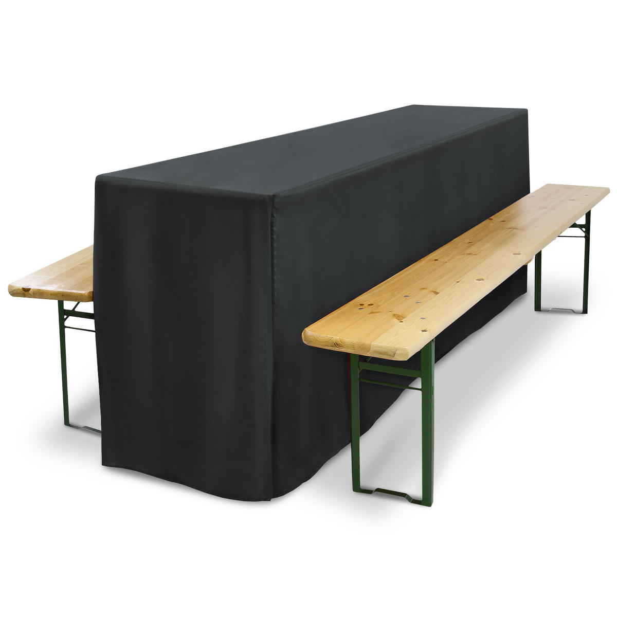 BIERTISCHHUSSE Premium L 50 cm Anthrazit 3tlg - Anthrazit, Kunststoff/Textil (50/220cm) - Beautissu 