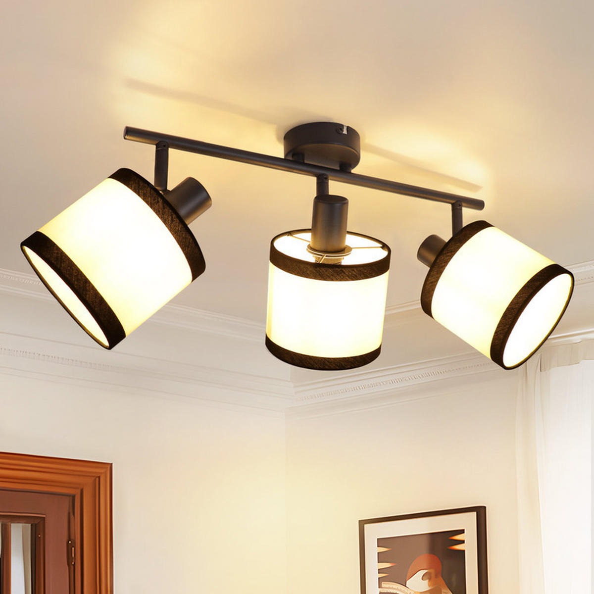 DECKENSTRAHLER Chapman Ⅲ 3-flammig 41/12/18 cm - Schwarz, Metall (41/12/18cm) - Nettlife