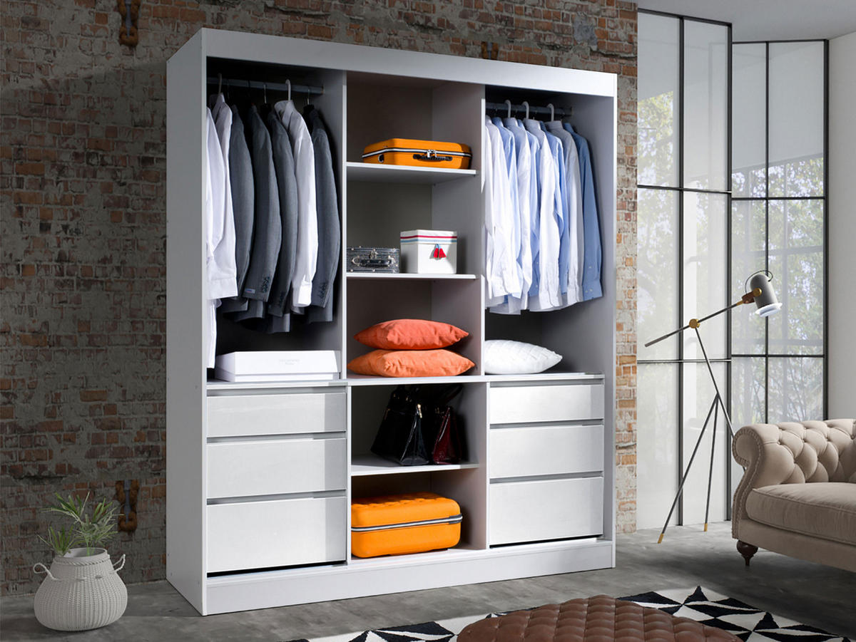 SCHWEBETÜRENSCHRANK Haiti 180 mit Spiegel - Braun, Holzwerkstoff (180/216/65cm) - MIRJAN24