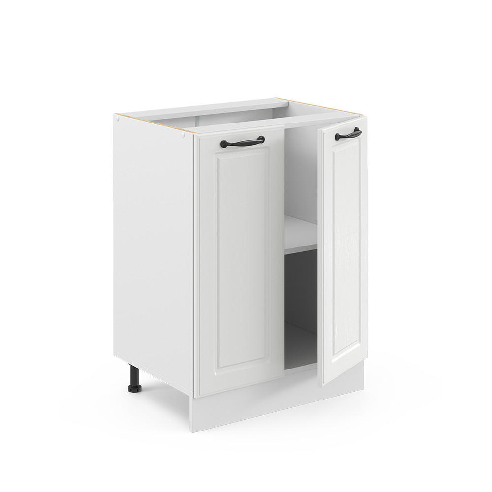 KÜCHENUNTERSCHRANK R-Line Weiß Landhaus 60 cm ohne AP - Creme/Weiß, Holzwerkstoff (60/81.6/46cm) - Vicco