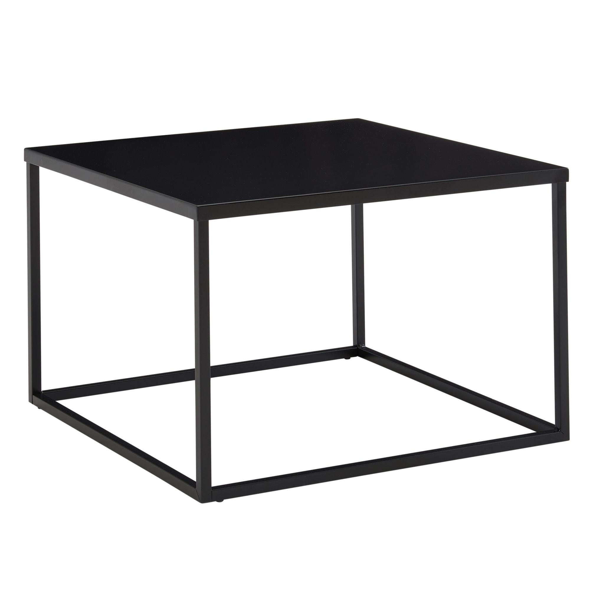 ABLAGETISCH eckig HEMIN Marmor-Optik - Schwarz, Metall (60/60/40cm) - tinkaro