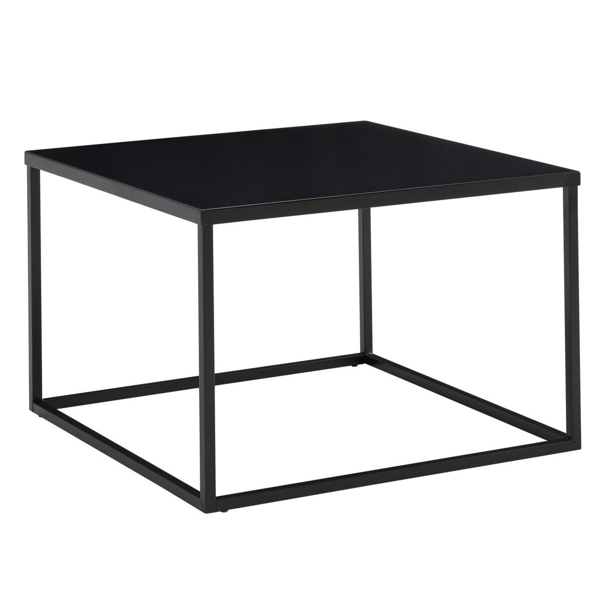ABLAGETISCH eckig HEMIN Marmor-Optik - Schwarz, Metall (60/60/40cm) - tinkaro