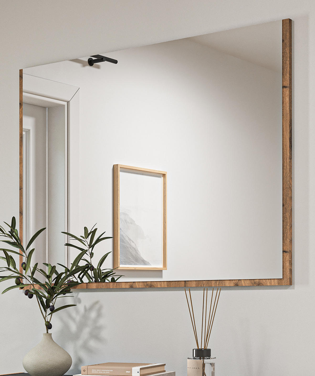 GARDEROBENSPIEGEL Nox Eiche, Wandspiegel 95 x 70 cm, Salud - Eichefarben, Holzwerkstoff (95/70/2cm) - Inn.Furn